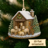 Joycorners Merry Christmas Cow Family Ornament, Acrylic Ornament (5 Breed Options)