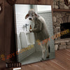 Joycorner Brahman Cow Bathroom Urinal Beer Funny Scene 3D Wrapped Canvas