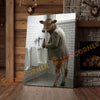 Joycorner Brown Swiss Cow Bathroom Urinal Beer Funny Scene 3D Wrapped Canvas