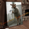 Joycorner Brown Swiss Cow Bathroom Urinal Beer Funny Scene 3D Wrapped Canvas