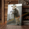 Joycorner Charolais Cow Bathroom Urinal Beer Funny Scene 3D Wrapped Canvas