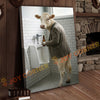 Joycorner Charolais Cow Bathroom Urinal Beer Funny Scene 3D Wrapped Canvas