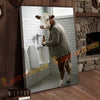 Joycorner Hereford Cow Bathroom Urinal Beer Funny Scene 3D Wrapped Canvas
