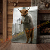 Joycorner Highland Cow Bathroom Urinal Beer Funny Scene 3D Wrapped Canvas