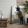 Joycorner Black Angus Cow Bathroom Urinal Beer Funny Scene 3D Wrapped Canvas