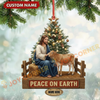 Joycorners Christmas Gifts Jesus & Cow Ornament, Custom Name Acrylic Ornament (10 Breed Options)
