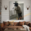 Joycorner Black Angus Cow Bathroom Urinal Beer Funny Scene 3D Wrapped Canvas