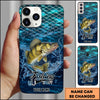 Joycorners Fishing Phone Case Fish Scale Pattern Splash Design Personalized Name 3D Phone Case (10 Fish Species)