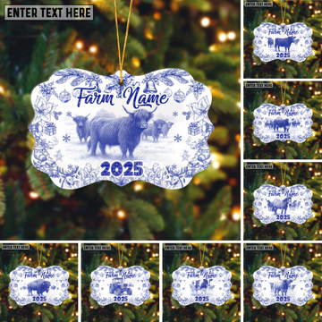 Joycorners Lovers Christmas Gift Toile De Jouy Custom Shape 3D Acrylic Ornament (14 Breed Options)