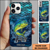 Joycorners Fishing Phone Case Fish Scale Pattern Splash Design Personalized Name 3D Phone Case (10 Fish Species)