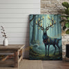 Joycorners Magical Blue Deer with Glowing Antlers and Forest Fireflies Wrapped Canvas Wall Art