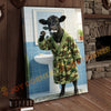 Joycorner Belted Galloway Cow Brushing Teeth Morning Bathroom 3D Wrapped Canvas