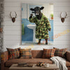 Joycorner Belted Galloway Cow Brushing Teeth Morning Bathroom 3D Wrapped Canvas