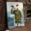 Joycorner Hereford Cow Brushing Teeth Morning Bathroom 3D Wrapped Canvas