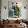 Joycorner Hereford Cow Brushing Teeth Morning Bathroom 3D Wrapped Canvas