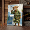 Joycorner Highland Cow Brushing Teeth Morning Bathroom 3D Wrapped Canvas