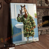 Joycorner Horse Cow Brushing Teeth Morning Bathroom 3D Wrapped Canvas
