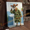 Joycorner Jersey Cow Brushing Teeth Morning Bathroom 3D Wrapped Canvas