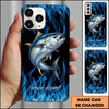 Joycorner Fishing Blue Flame Smoke Background Personalized Name 3D Phone Case (10 Fish Species)