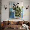 Joycorner Holstein Cow Brushing Teeth Morning Bathroom 3D Wrapped Canvas