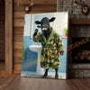 Joycorner Black Angus Cow Brushing Teeth Morning Bathroom 3D Wrapped Canvas