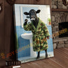 Joycorner Black Angus Cow Brushing Teeth Morning Bathroom 3D Wrapped Canvas