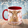 Joycorners Light Brown Jersey Calf Pink Plaid Flowers Custom Name Mug