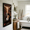 Joycorners Texas Longhorn Luxury Tuxedo Gentleman Cigar Library Scene Personalized Name Wall Art Canvas