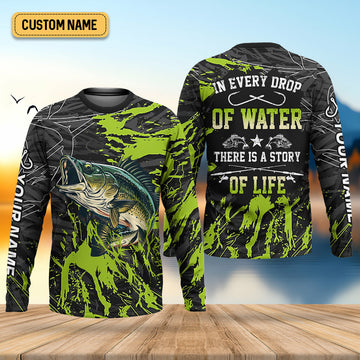 Joycorners In Every Drop Of Water There Is A Story Of Life Funny Fishing Shirt, SPF Shirt For Men, Gift For Fisherman