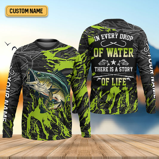 Joycorners In Every Drop Of Water There Is A Story Of Life Funny Fishing Shirt, SPF Shirt For Men, Gift For Fisherman