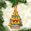 Joycorners Personalized Funny Rubber Duck Acrylic Christmas Tree Ornament – Custom Name Xmas Decoration for Hunter or Family, Cute Holiday Ornament MT1111