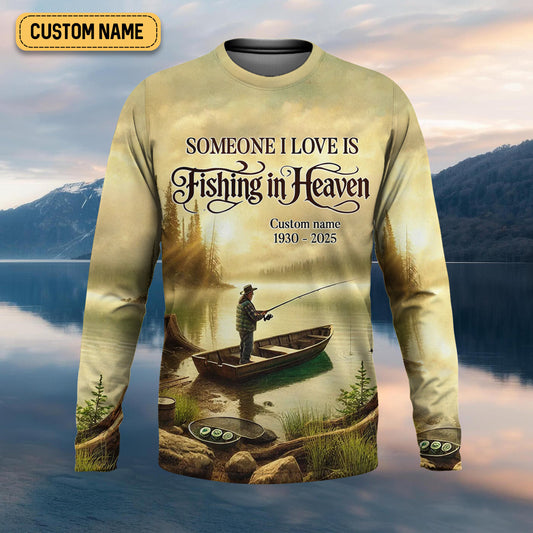 Joycorners Fishing In Heaven Fishing Memorial SPF Shirt For Men, Gift For Fisherman, Fishing Shirts For Men