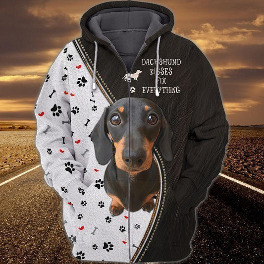 Joycorners Dachshund Kisses Fix Everything 3D Custom Name And Dog Full Print Shirts
