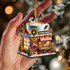 Joycorners Custom Name Coffee Shop Ornament, Coffee Love Christmas Gift56 2D Flat LM2111