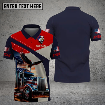 Joyconers Unisex Shirt - Custom Name 3D Shirt - Eagle Truck America Flag Color