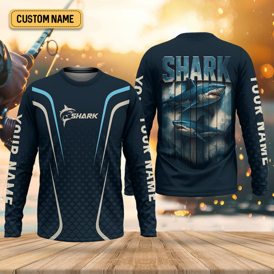 Joycorners Shark Performance Fishing Shirts, Custom Fishing Shirts, Fishing UPF Shirts, Men's Fishing Shirt