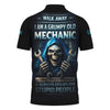 Joycorners Personalized T-Shirt I Am A Grumpy Old Mechanic Blue Flame Grim Reaper Design Shirt For Mechanics PT2609