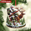 Joycorners Personalized Acrylic Hunter Santa Riding Deer Christmas Ornament - Custom Hunting Gift Decoration MT1111