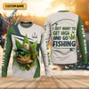 Joycorners I Just Want To Get High And Go Fishing Largemouth Bass Fishing SPF Shirt For Men, Funny Fishing Shirt