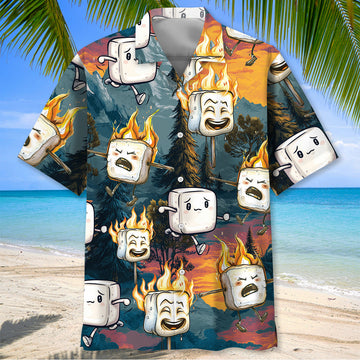 Joycorners Funny Marshmallow Emotions Hawaiian Shirt