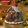 Joycorners Personalized Acrylic Bison Christmas Ornament – Custom Buffalo Barn Holiday Decor MT1111