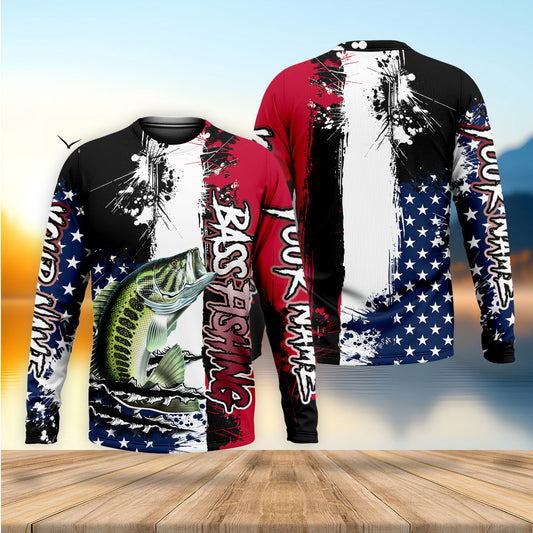 Joycorners Patriotic Fishing Shirt, Custom Fishing Shirt, Gift For Fisherman, Mens Casual Shirts