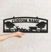 Maxcorners Personalized Farm Metal Sign WITH LED/WITHOUT LED - Rustic Ranch Name Sign with Livestock, Deer & Trees for Barn, Cabin & Outdoor Decor MT0110