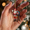 Joycorners Custom Name Electrician Santa Ornament, Santa Christmas Gift 2D Flat LM2111