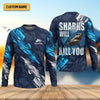 Joycorners Sharks Will Kill You Performance Fishing Shirts, SPF Shirt For Men, Presents For Fishermen