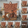 Joycorners Horse Rustic Tooled Leather Floral Pattern Zipper Art Personalized Name 3D Blanket  (8 Breeds)