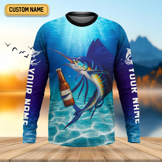 Joycorners Just Another Beer Drinker With A Fishing Problem Marlin Fishing Shirt, Funny Fishing Shirt, Men's Fishing Shirt