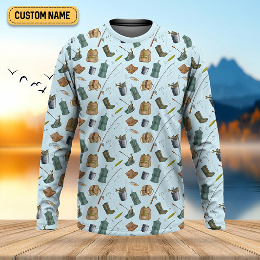 Joycorners Fishing Tools Custom Fishing Shirt, Performance Fishing Shirts, SPF Shirt For Men, Fishing Gifts For Men