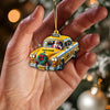 Joycorners Custom Name Taxi Santa Ornament, Santa Christmas Gift 2D Flat LM2211