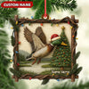 Joycorners Personalized Flying Duck Christmas Ornament, Custom Name Hunting Gift for Outdoor Lovers MT1111